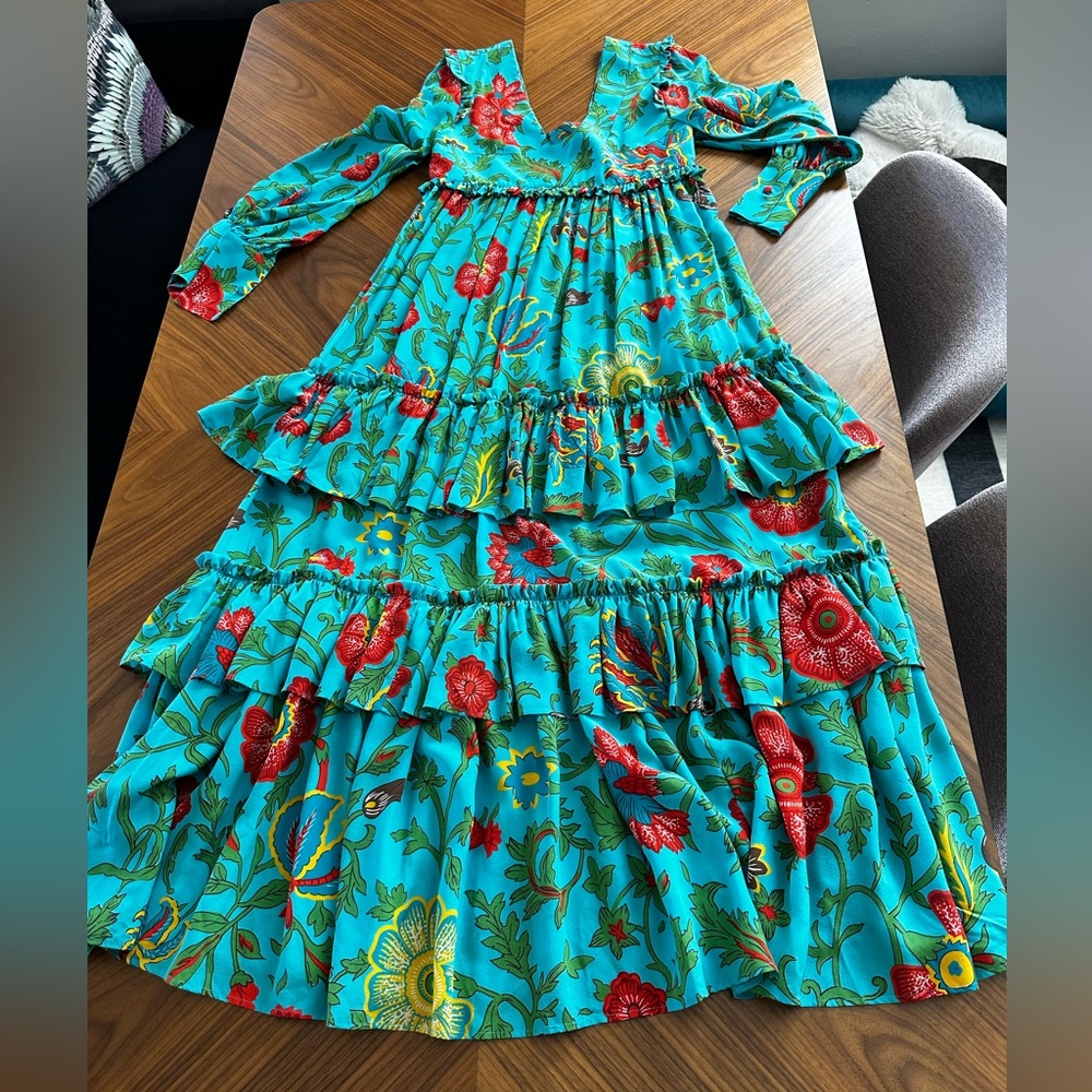 La DoubleJ Editions Casati Dress Dragon Flower Turchese Resort 2019 Collection